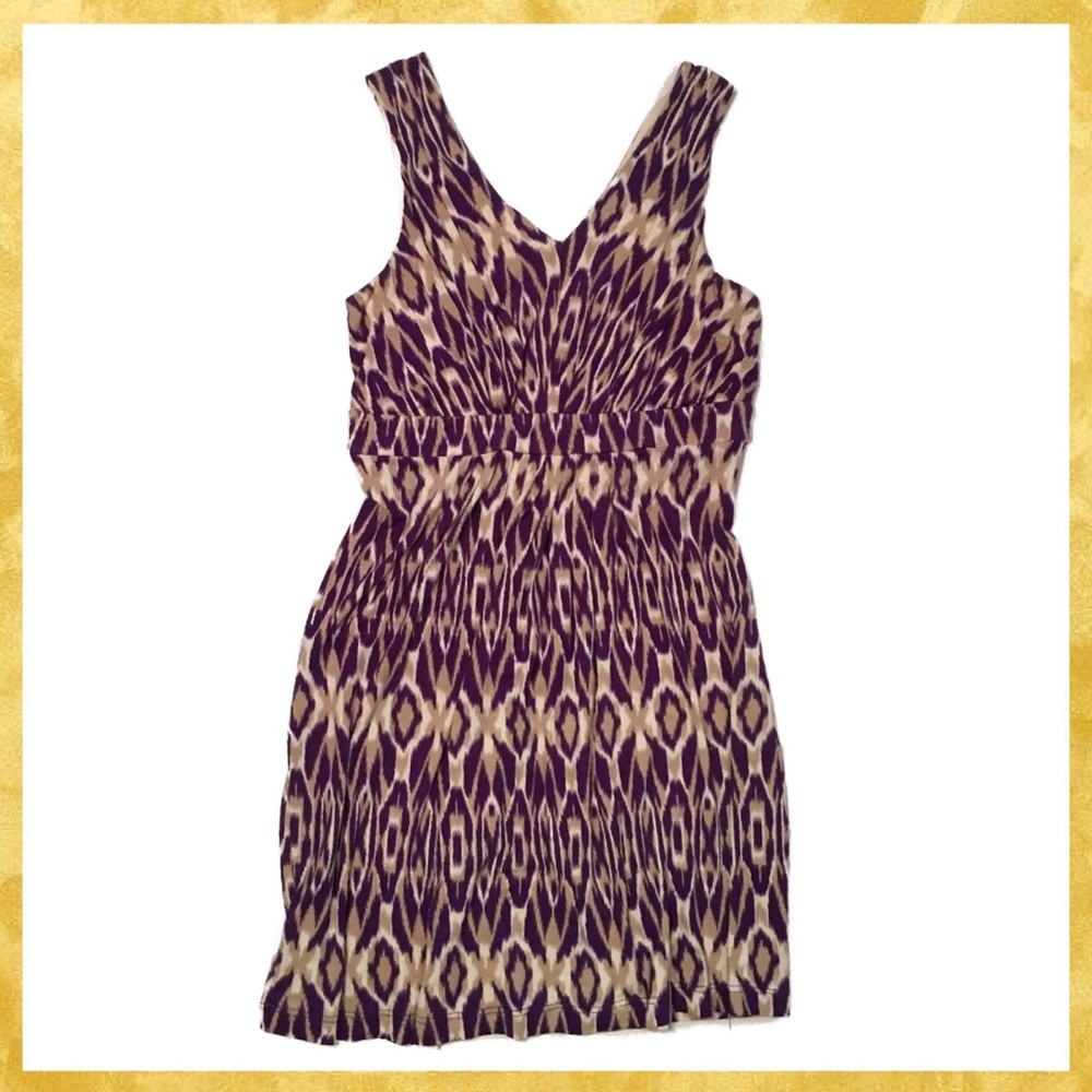 Ann Taylor LOFT Purple & Tan Dress